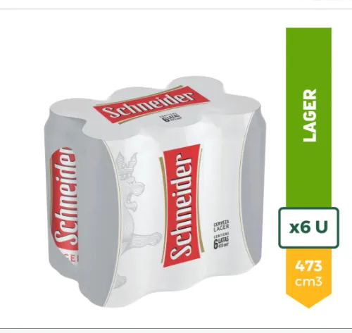 [LAT-CERV-SCHNEIDER-473-X6] Latas de Cerveza Schneider 473ml X6 Unidades