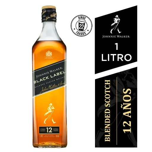 [WHI-JW-BLL-1000ml] Whisky JOHNNIE WALKER Black Label 1000ml xUnidad